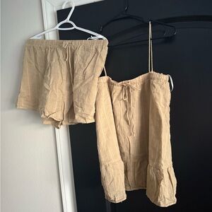 Sabo Skirt Tan Top and Shorts Set
